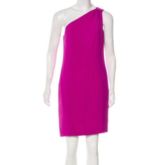 Tory Burch Dresses & Skirts - Tory Burch fuchsia silk one-shoulder mini dress, size 2